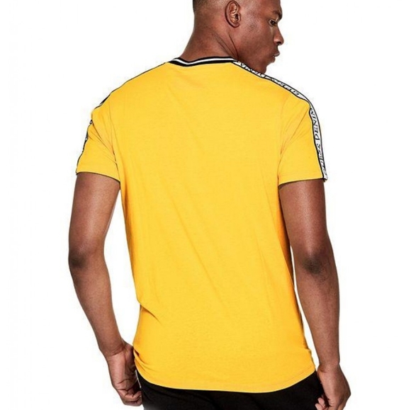 Guess Yellow Hyatt Logo Tape Tee NWOT - Picture 2 of 4